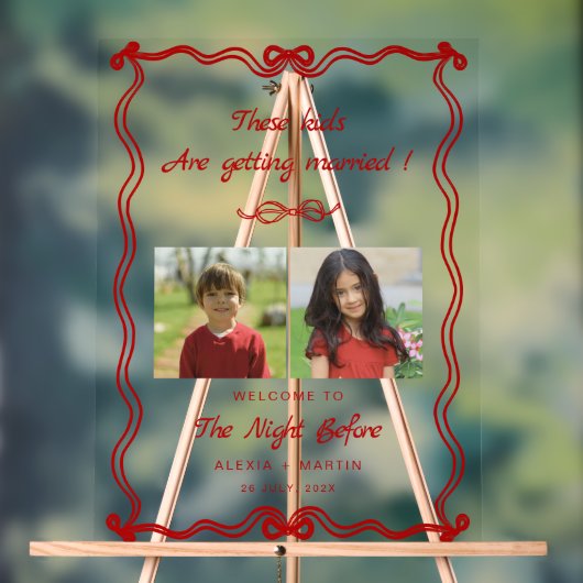 Die Nacht vor der Hochzeit von Fotos der Kindheit Acrylschild (Neutral)