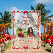 Die Nacht vor der Hochzeit von Fotos der Kindheit Acrylschild