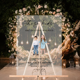 Die Nacht vor der Hochzeit von Fotos der Kindheit Acrylschild