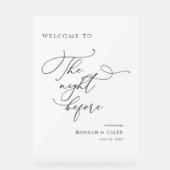 Die Nacht vor der Hochzeit - Willkommen in der Pro Acrylschild (Vorderseite)