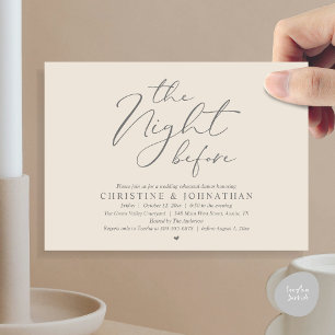 Die Nacht vor der Hochzeitsprobe Romantisches Aben Einladung