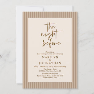 Die Nacht vor der klassischen neutralen Hochzeitss Einladung