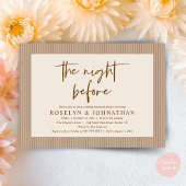 Die Nacht vor der klassischen neutralen Hochzeitss Einladung