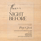 Die Nacht vor der kleinen Hochzeit Probe Dinner Acryleinladungen (Vorderseite)