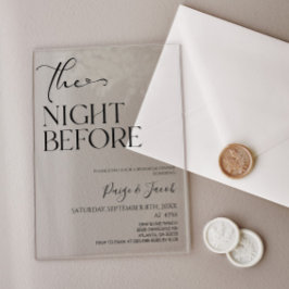 Die Nacht vor der kleinen Hochzeit Probe Dinner Acryleinladungen