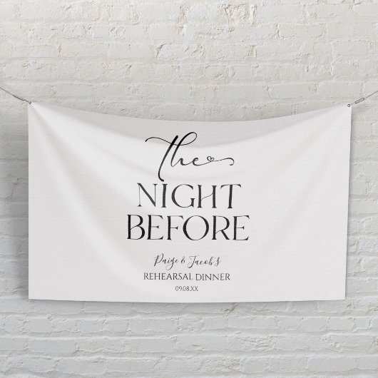 Die Nacht vor der kleinen Hochzeit Probe Dinner Banner
