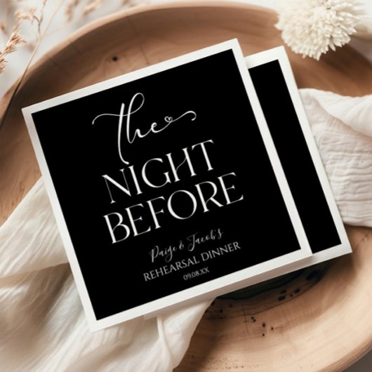 Die Nacht vor der kleinen Hochzeit Probe Dinner Serviette