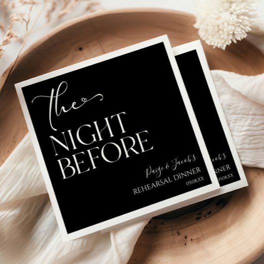 Die Nacht vor der kleinen Hochzeit Probe Dinner Serviette