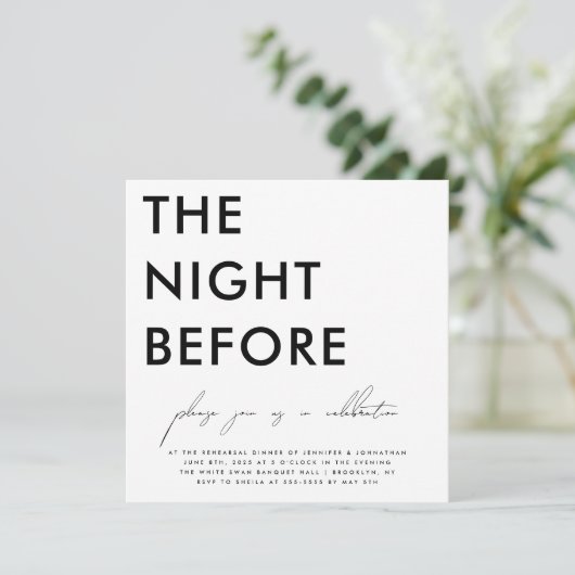 Die Nacht vor der Mod Probe Einladung (Stehend Vorderseite)