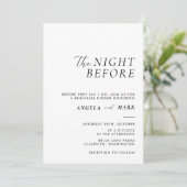 Die Nacht vor der modernen Hochzeitsfeier Probe Einladung (Stehend Vorderseite)