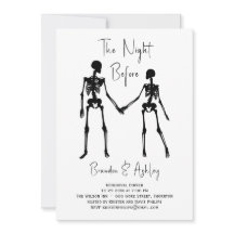 Die Nacht vor der Probe Abendessen Einladung weiß