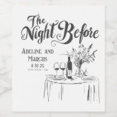 Die Nacht vor der Probe Abendessen Funky Hand Draw Weinetikett (Einzelnes Label)