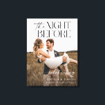 Die Nacht vor der Probe Abendessen Gerahmte Leinwa Leinwanddruck<br><div class="desc">Herzlich willkommen bei Ihrem Probe-Dinner mit diesem schönen Begrüßungszeichen, das ein Foto Ihrer Wahl enthält! Personalisieren Sie sich einfach mit Ihren Namen. Gerahmte Leinwand.</div>