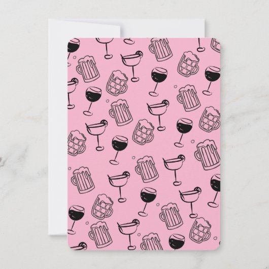 Die Nacht vor der Probe Abendessen Hand gezogen Einladung (Rückseite)