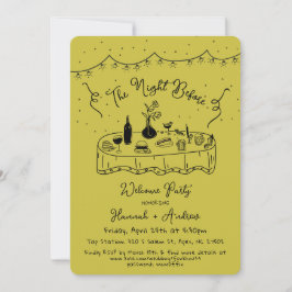 Die Nacht vor der Probe Abendessen Hand gezogen Einladung