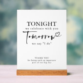 Die Nacht vor der Probe Abendessen in Weiß Moderne Acrylschild (Neutral)