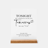 Die Nacht vor der Probe Abendessen in Weiß Moderne Acrylschild (Vorderseite)