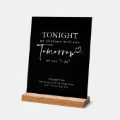 Die Nacht vor der Probe Abendessen schwarz modern Acrylschild (Winkel)