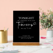 Die Nacht vor der Probe Abendessen schwarz modern Acrylschild (Hochzeit)