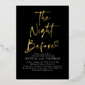 Die Nacht vor der Probe Abendessen schwarz modern Folieneinladung (Vorderseite)