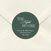 Die Nacht vor der Probe Abendessen Smaragdgrün Runder Aufkleber