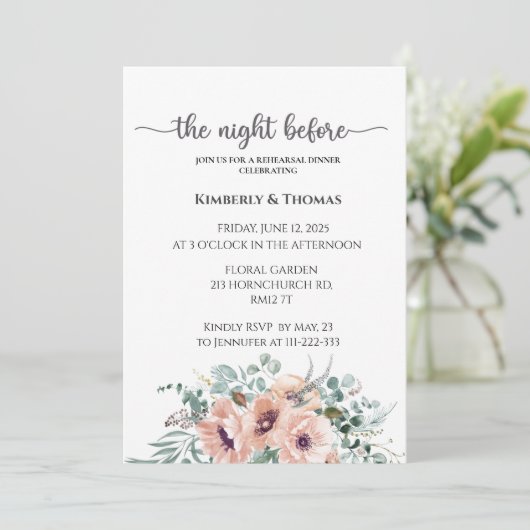 Die Nacht vor der Probe Einladung (Stehend Vorderseite)