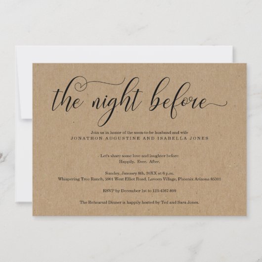 Die Nacht vor der Probe Einladung (Vorderseite)