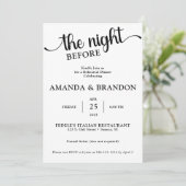 Die Nacht vor der Probe Einladung (Stehend Vorderseite)