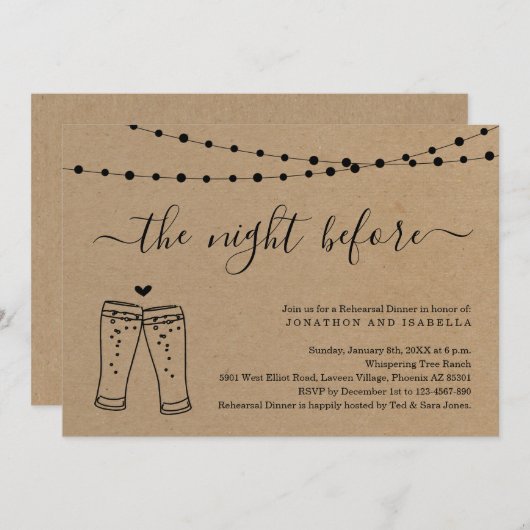 Die Nacht vor der Probe Einladung (Vorne/Hinten)