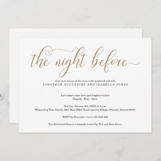 Die Nacht vor der Probe Einladung (Vorne/Hinten)