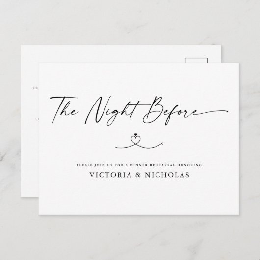 Die Nacht vor der Probe Einladung Postkarte (Vorne/Hinten)