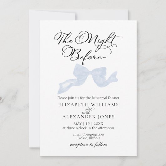 Die Nacht vor der Probe Einladungen Bow (Vorderseite)