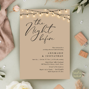 Die Nacht vor der romantischen Hochzeitsprobe Dinn Einladung