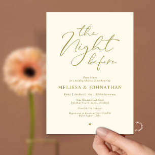 Die Nacht vor der romantischen Hochzeitsprobe Dinn Einladung
