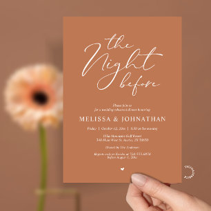 Die Nacht vor der romantischen Hochzeitsprobe Dinn Einladung