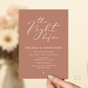 Die Nacht vor der romantischen Hochzeitsprobe-Dinn Einladung