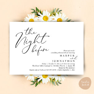 Die Nacht vor der romantischen Hochzeitsprobe-Dinn Einladung