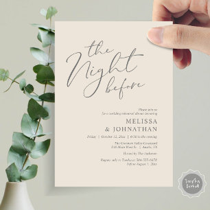 Die Nacht vor der romantischen Hochzeitsprobe Dinn Einladung