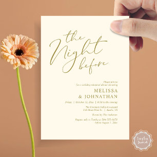 Die Nacht vor der romantischen Hochzeitsprobe-Dinn Einladung