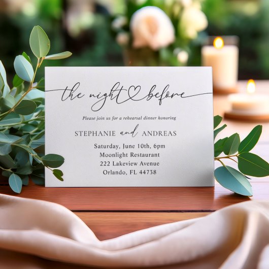 Die Nacht vor der Schwarz-Weiß-Hochzeit Einladung