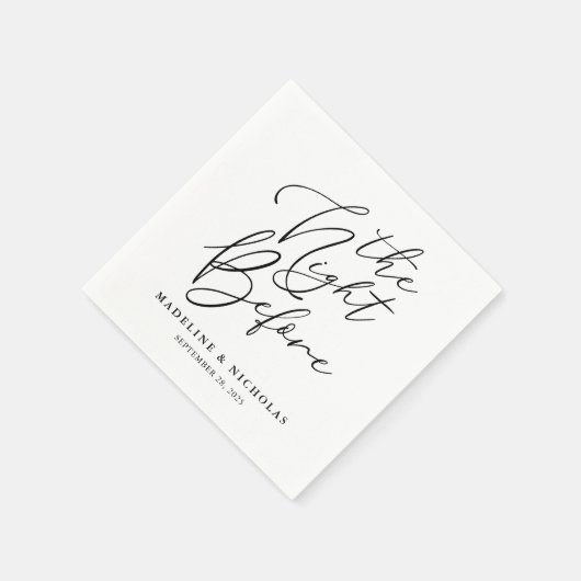 Die Nacht vor der Schwarz-Weiß-Hochzeit Serviette (Ecke)