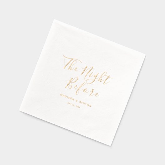 Die Nacht vor der Schwarz-Weiß-Hochzeit Servietten Mit Folie (Links)