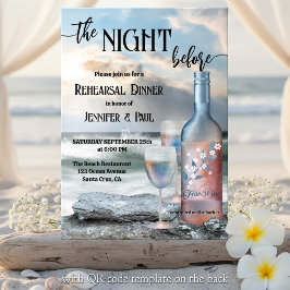 Die Nacht vor der Strand- und Wein-Probeessen Einladung