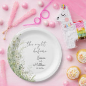 Die Nacht vor Dusty Sage Green Blume Hochzeit Pappteller (Party)