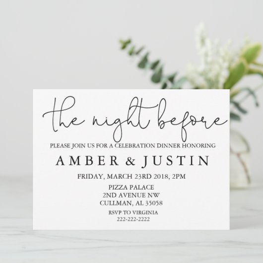 Die Nacht vor | Einladung (Stehend Vorderseite)