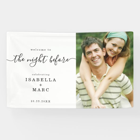 Die Nacht vor mit Foto für Hochzeitsfeiern Probe Banner (Horizontal)