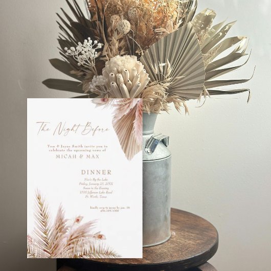 Die Nacht vor Pampas Hochzeit Probe Dinner Einladung