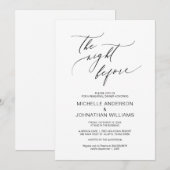 Die Nacht vor, schwarz, Hochzeit Probe Abendessen Einladung (Vorne/Hinten)