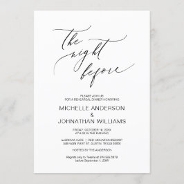 Die Nacht vor, schwarz, Hochzeit Probe Abendessen Einladung