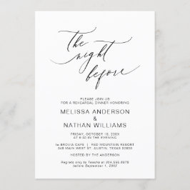 Die Nacht vor, schwarz, Hochzeit Probe Abendessen Einladung